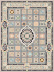 فرش ماشینی 1000 شانه گل برجسته طرح کرشمه کد KH10733