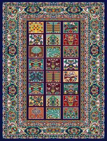 فرش گلیم جاجیم طرح خشتی سلطنتی کد KH404