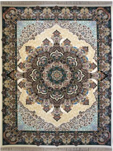 فرش ماشینی 1200 شانه طرح نرگسی - کد 15 A
