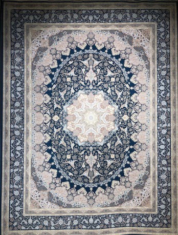 فرش ماشینی 1500 شانه گل برجسته-طرح مهرگان کد k15001